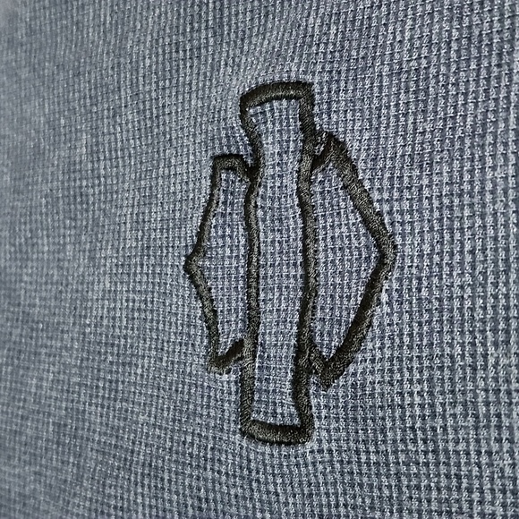 HARLEY DAVIDSON HENLEY THERMAL EMBROIDERED BAR & SHIELD BLUE LONG SLEEVE SHIRT - Picture 3 of 14